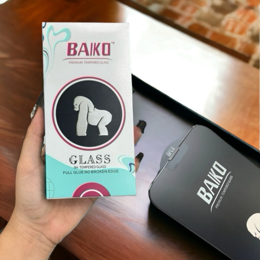 [120K-Hộp 10 kính cường lực Baiko cho iphone] Cường lực Baiko phun màn hình có bảo vệ màng loa