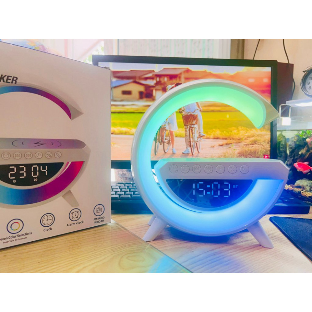Loa Bluetooth BT-3401 Với 12 Chế Độ Màu, Sạc Không Dây,Đài FM, Đồng Hồ, Hẹn giờ