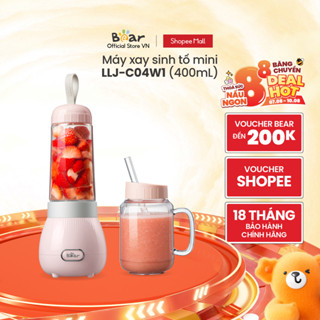 Máy Xay Sinh Tố Mini 400ml Bear LLJ-C04W1 - Hàng Chính Hãng