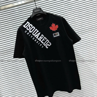  Áo Thun Nam Nữ Boy Phố DSQUARED2 In Lá Phong Nhỏ Dsq Vắt Vai Chất Cotton Premium Cao Cấp Cổ Tròn Ngắn Tay ken98_unisex2 