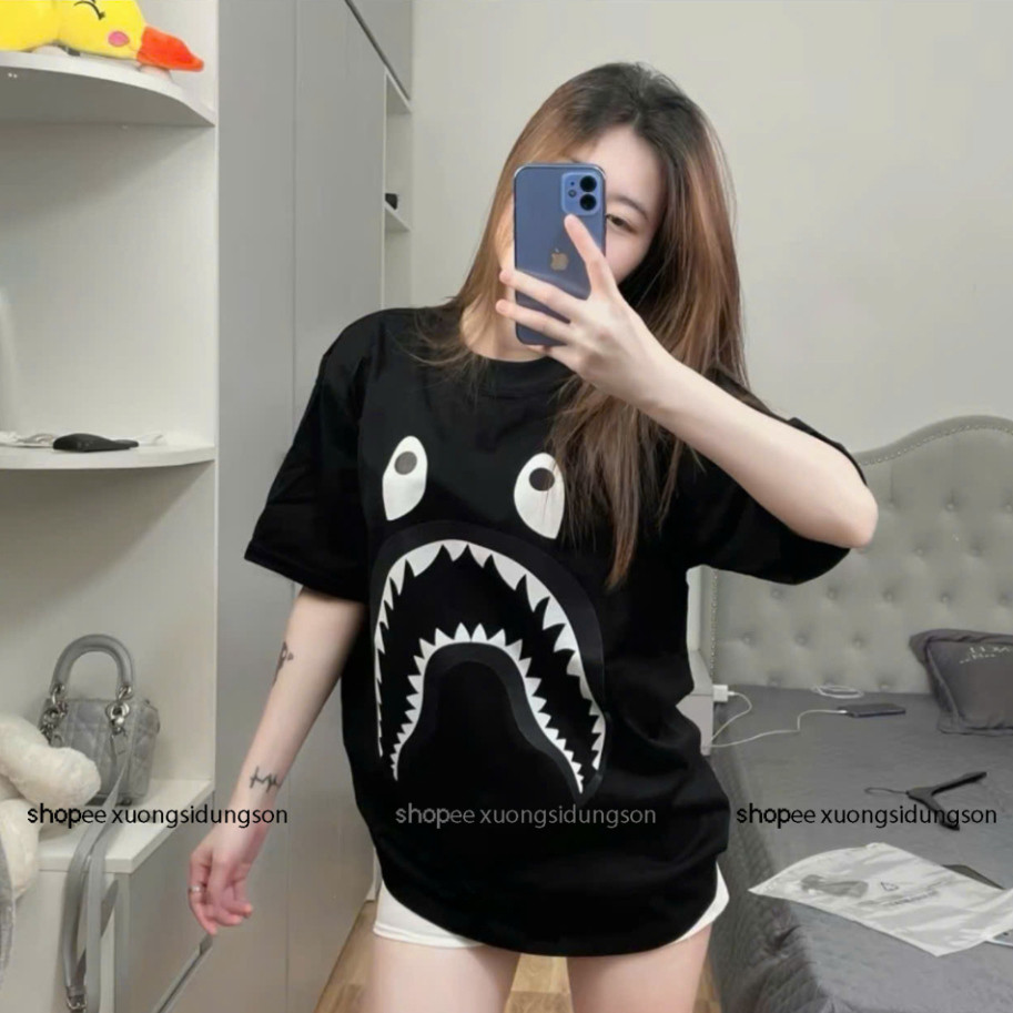 Áo phông Cá Mập babe tay ngắn cổ tròn,a thun Babe Cá Mập cộc tay boy phố hot trend