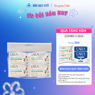 Lốc 10 gói khăn khô Bông Bạch Tuyết làm sạch da Calla đa năng 10 gói/lốc, 10 miếng/gói - bông tẩy trang