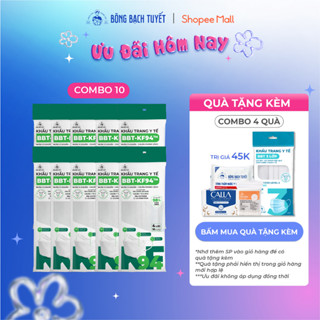 Combo 10 Gói Khẩu trang Bông Bạch Tuyết KF94 4 lớp trắng (10 cái/gói)
