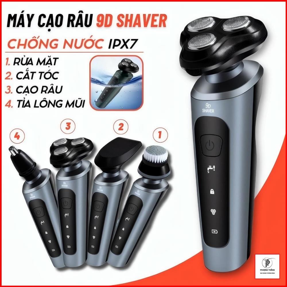 Máy cạo râu 9D SHAVER 4 in 1 cao cấp tặng kèm 6 phụ kiện