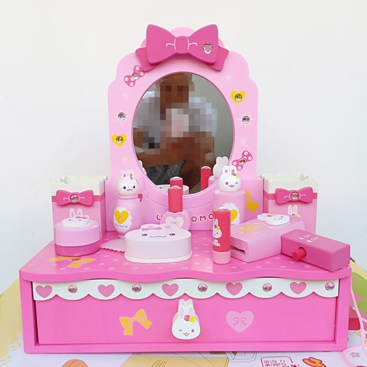 New Mitu Dressing Table, Children's Home Play Simulation Makeup, Wooden Toys, Jewelry Box, Girl's Gi