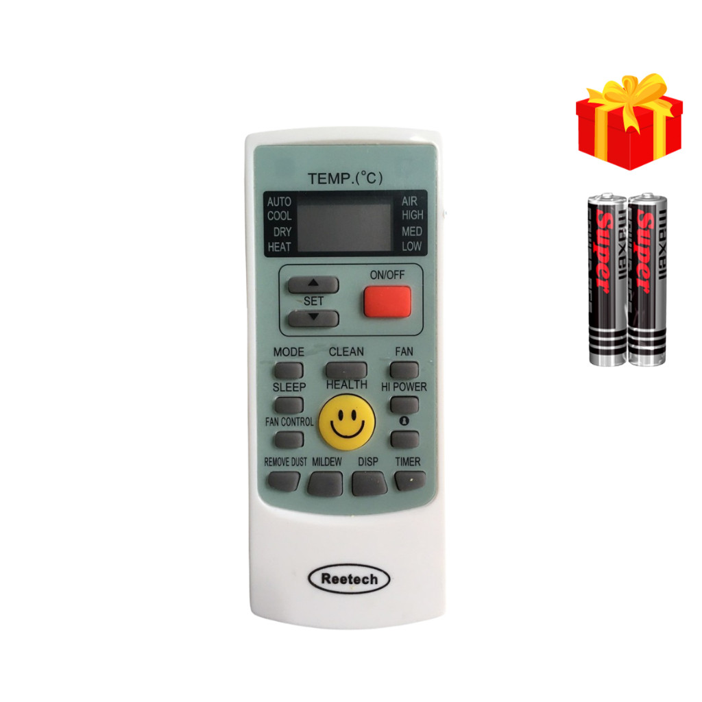 Điều khiển điều hòa Reetech Mã 01 YKR-H008, Remote máy lạnh Reetech - Tặng kèm pin