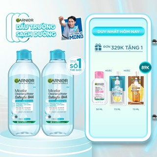Bộ 2 Nước tẩy trang Garnier Cho Da Dầu Mụn Salicylic BHA Micellar 400ml x 2 (mới)