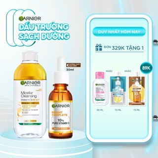 Bộ đôi Dưỡng chất 10% Vitamin C nguyên chất & Nước tẩy trang sạch sâu Garnier (30mlX400ml)