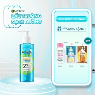 Sữa rửa mặt dạng gel sạch thoáng dịu nhẹ Garnier 2% [BHA, Vitamin C] cho da dầu mụn 120ml