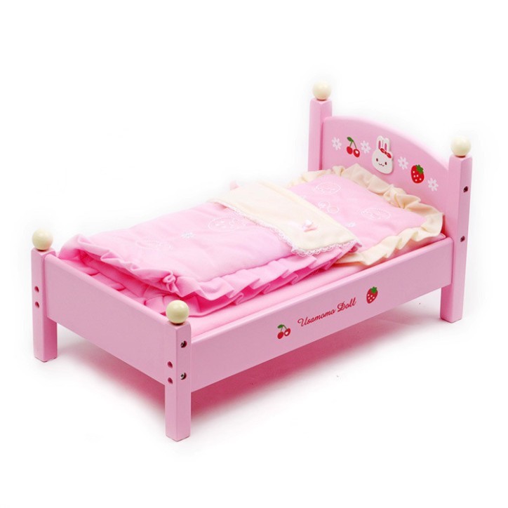 New product simulation cartoon doll bed, children's home play, boys and girls wooden toys, baby gift
