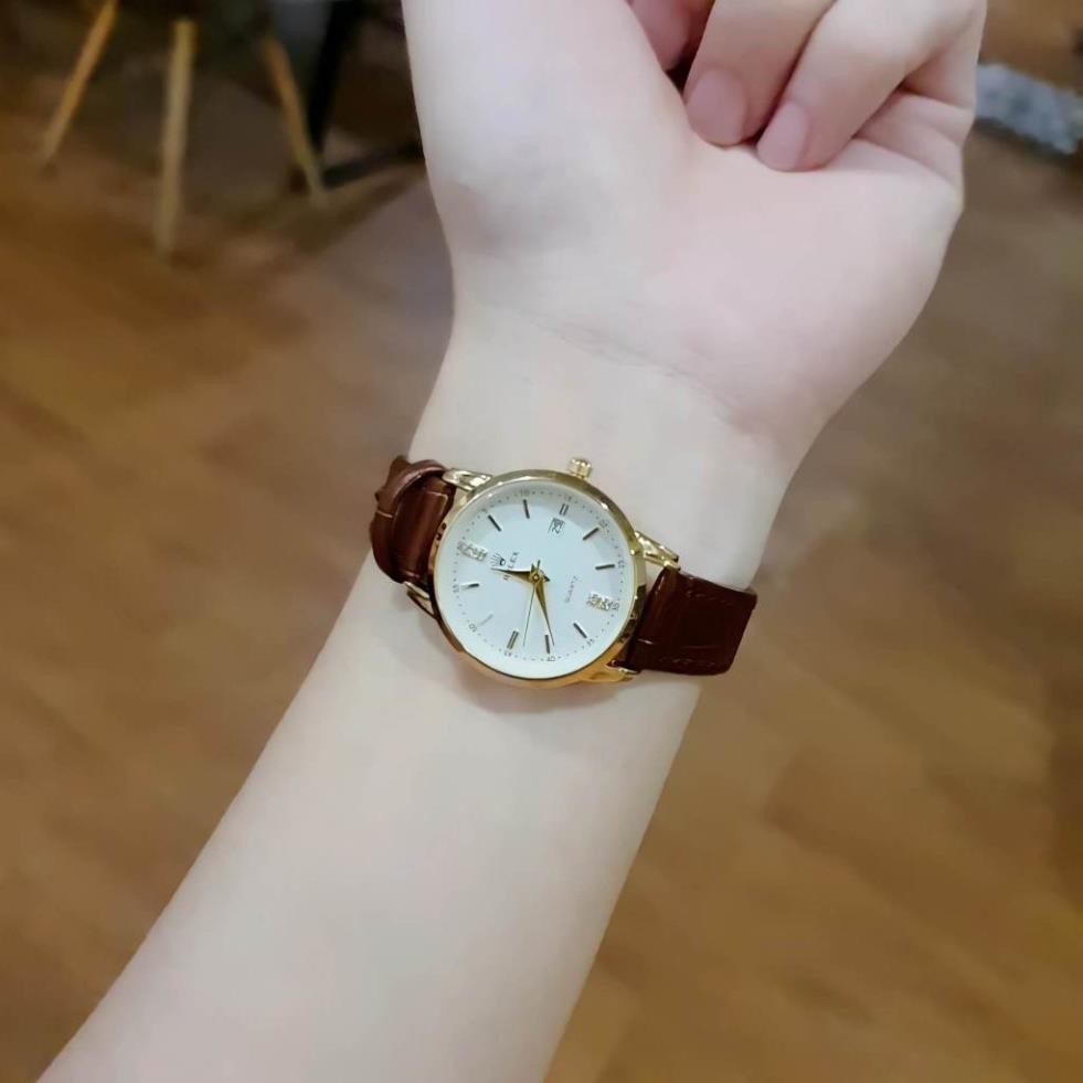Đồng Hồ Nữ Rolex Dây Da Cao Cấp Có Lịch Ngày Chống Nước Tốt