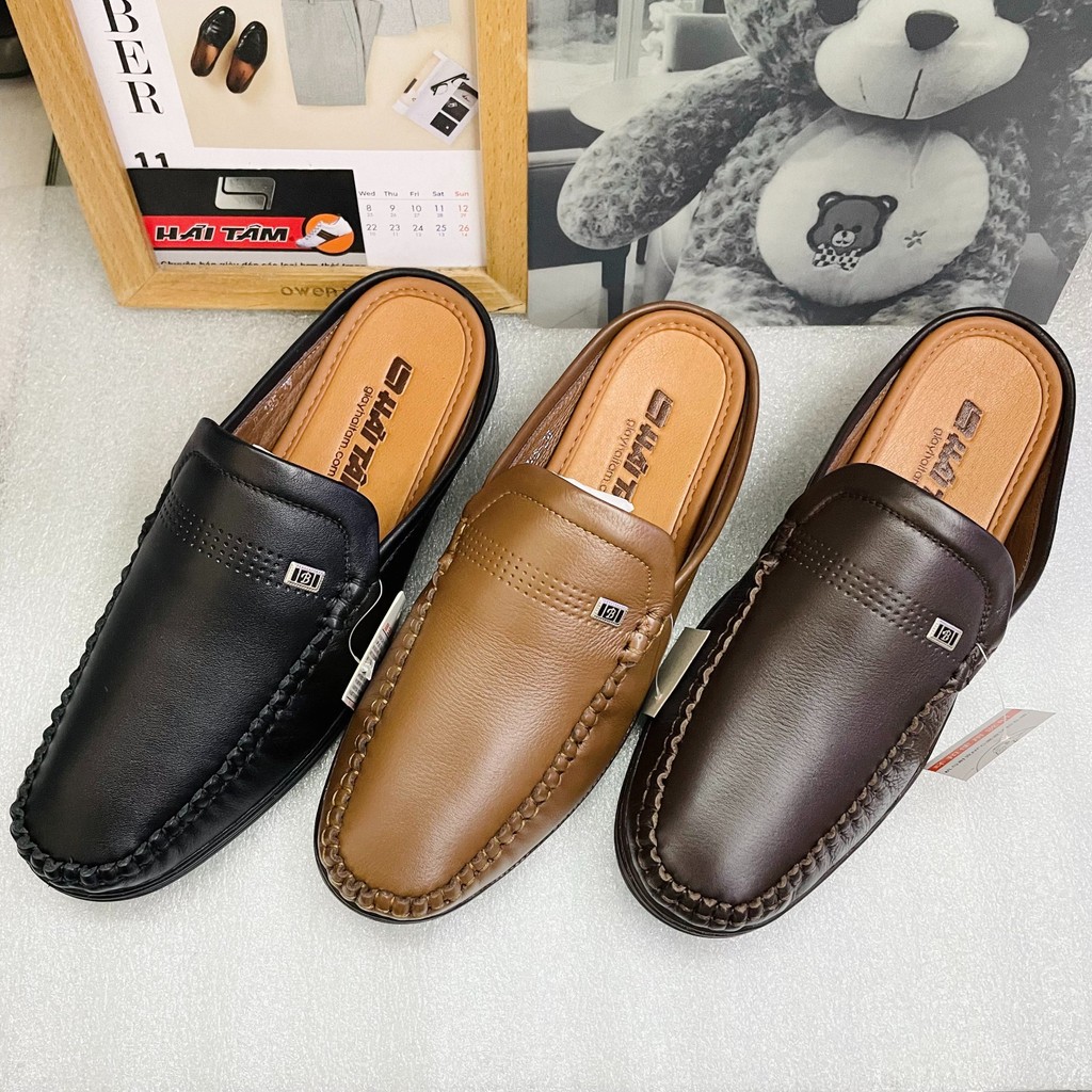 GIÀY SỤC NAM HỞ GÓT DA CAO CẤP B185