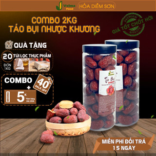   Combo 2kg Táo Bụi Nhược Khương VELMA FOOD-Táo đỏ Tân Cương size đại không rửa sấy vỏ bụi tự nhiên thịt chắc ngọt tươi 