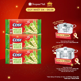 Bánh Quế Cosy Kem Vị Lá Dứa, Combo 3 Bánh X 117.6G