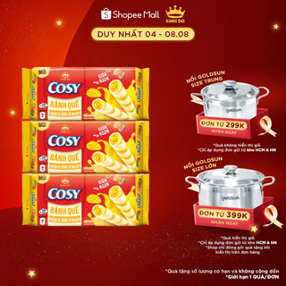 Bánh Quế Cosy Kem Vị Xoài Xí Muội, Combo 3 Bánh X 117.6G