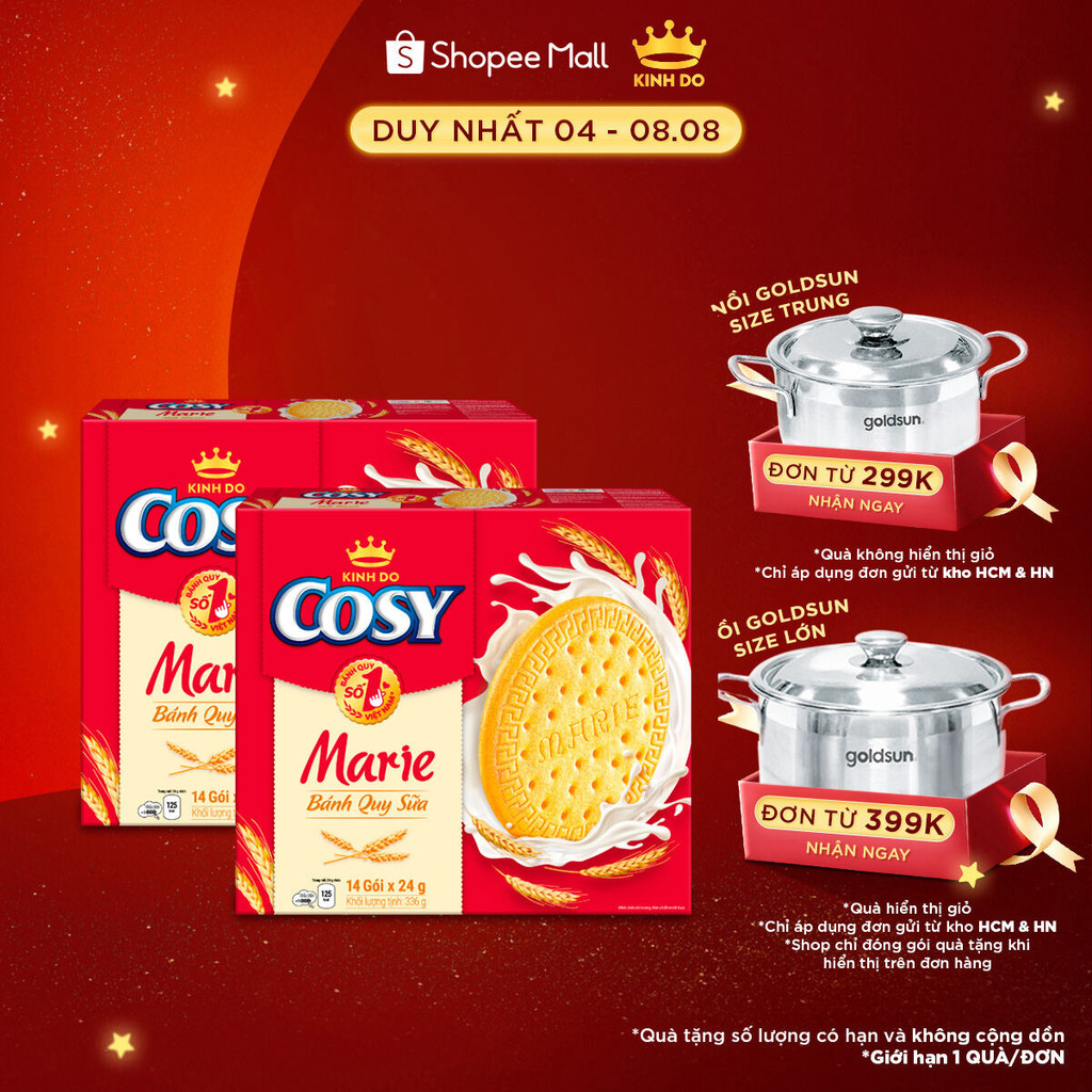 [BAO BÌ GIAO NGẪU NHIÊN] Bánh Quy Sữa Cosy Marie, Combo 2 Hộp x 336G