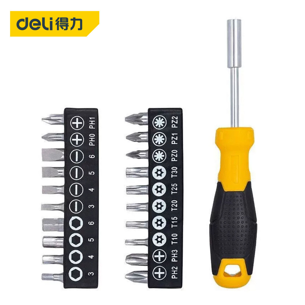 Công Cụ Deli Bộ tua vít thay thế được, đầu Phillips, đầu phẳng, đầu Torx, tua vít đa năng21Bộ Đồ DL2
