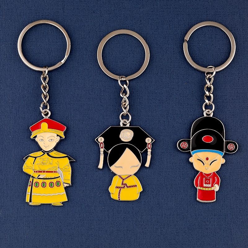 Móc khóa phong cách retro Thái Cực Yipin Dayuan Wenhuang Hua Huang, thiết kế cung điện sáng tạo, quà