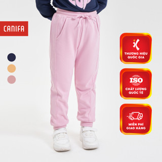 Quần nỉ bé gái CANIFA quần dài cạp chun bo gấu 1BP23W006