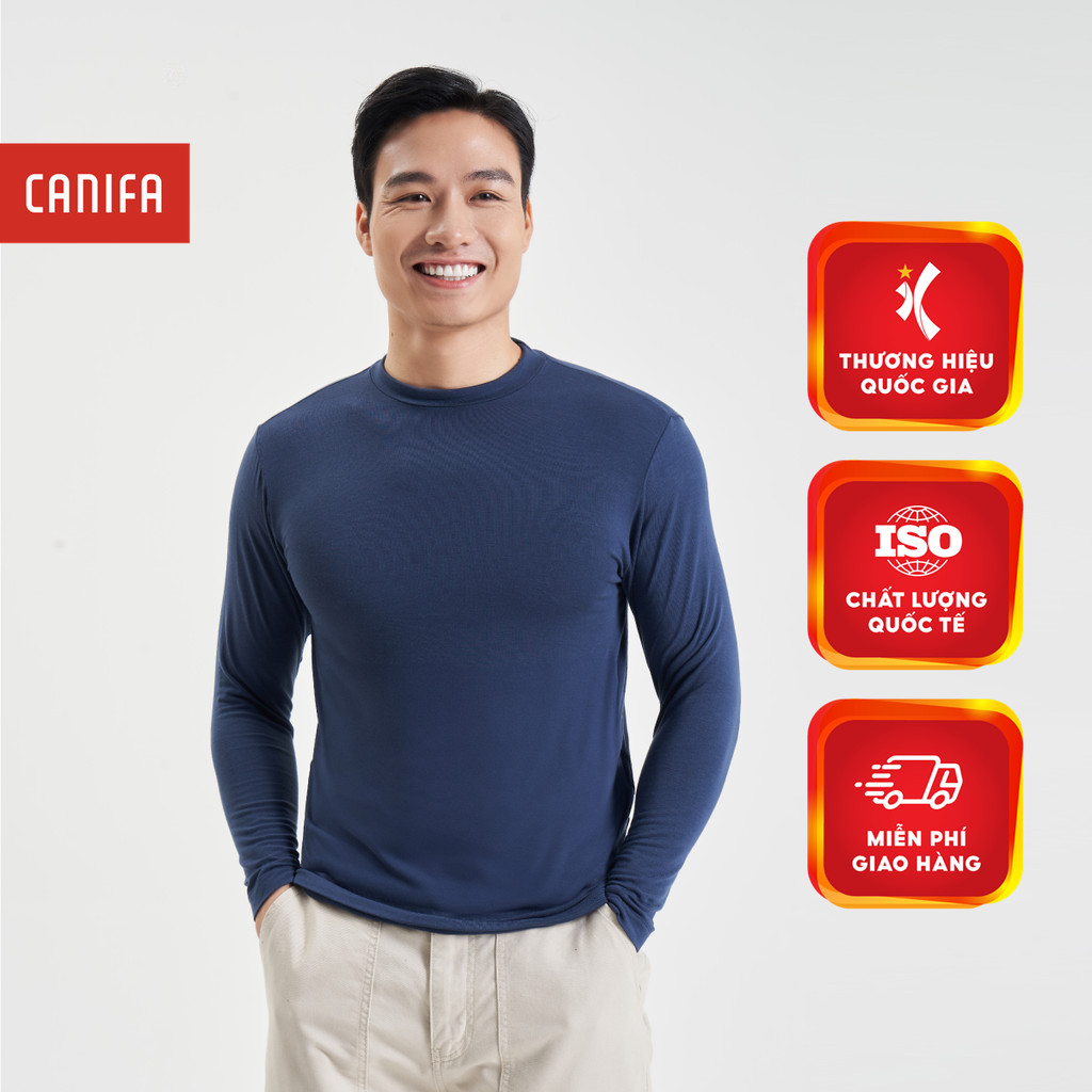 Áo giữ nhiệt nam CANIFA dài tay cổ 3 phân 8IT23W001