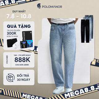 Quần jean nam ống rộng POLOMANOR, BST THE REAL JEANS, form Straight thoải mái, dễ mặc dễ phối