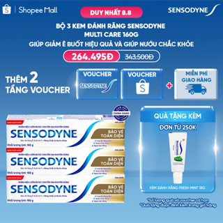 Bộ 3 Kem đánh răng SENSODYNE Multi Care 160g giúp giảm ê buốt hiệu quả và giúp nướu chắc khỏe