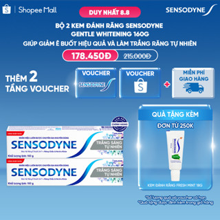 Bộ 2 Kem đánh răng SENSODYNE Gentle Whitening 160g giúp giảm ê buốt hiệu quả và làm trắng răng tự nhiên