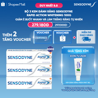 Bộ 3 Kem đánh răng SENSODYNE Rapid Action Whitening 100g giúp giảm ê buốt nhanh và làm trắng răng tự nhiên