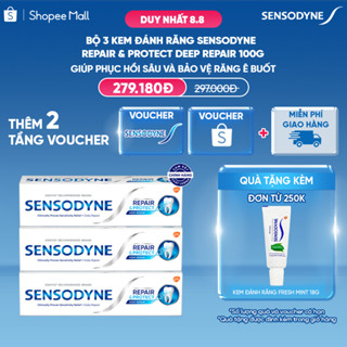 Bộ 3 Kem đánh răng SENSODYNE Repair & Protect Deep Repair 100g giúp phục hồi sâu và bảo vệ răng ê buốt