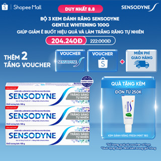 Bộ 3 Kem đánh răng SENSODYNE Gentle Whitening 100g giúp giảm ê buốt hiệu quả và làm trắng răng tự nhiên