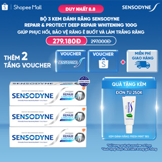 Bộ 3 Kem đánh răng SENSODYNE Repair & Protect Deep Repair Whitening 100g phục hồi, bảo vệ răng ê buốt và làm trắng răng