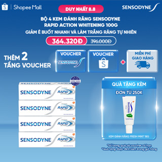Bộ 4 Kem đánh răng SENSODYNE Rapid Action Whitening 100g giúp giảm ê buốt nhanh và làm trắng răng tự nhiên