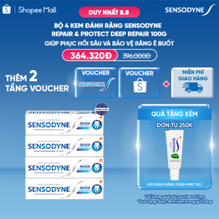 Bộ 4 Kem đánh răng SENSODYNE Repair & Protect Deep Repair 100g giúp phục hồi sâu và bảo vệ răng ê buốt