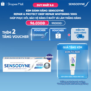Kem đánh răng SENSODYNE Repair & Protect Deep Repair Whitening 100g phục hồi, bảo vệ răng ê buốt và làm trắng răng