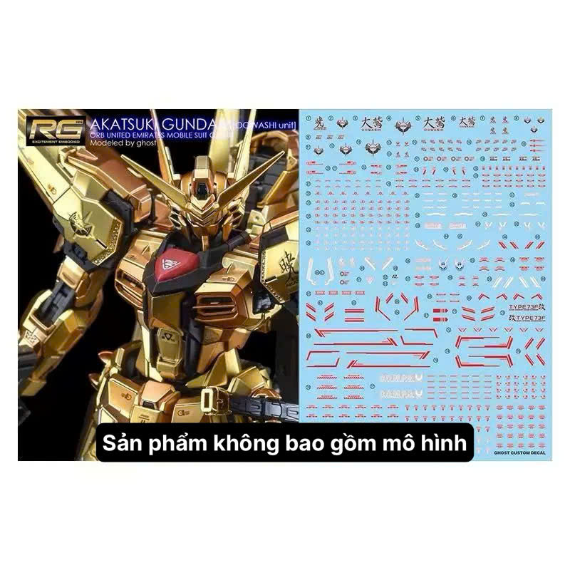 [Ghost/G-rework] Decal/Đề can nước mô hình RG Akatsuki Gundam (Oowashi Unit)