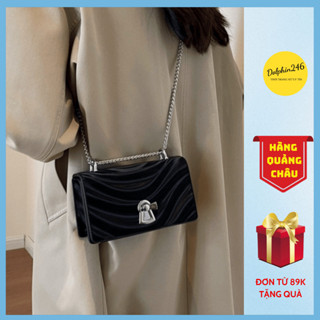Túi xách nữ đeo chéo dự tiệc sang chảnh, túi kẹp nách mini da PU cao cấp, khóa xoay tiện lợi 6078