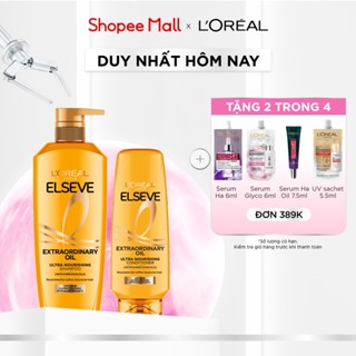 Bộ dầu gội 620ml, dầu xả 265ml chiết xuất tinh dầu hoa tự nhiên L'Oreal Paris Elseve Extraordinary Oil