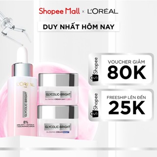 Bộ Serum Glycolic Melasyl 8% [Melasyl+Glycolic+Niacinamide] 30ml & Kem dưỡng ngày đêm mờ thâm nám L'Oreal Paris Glycolic