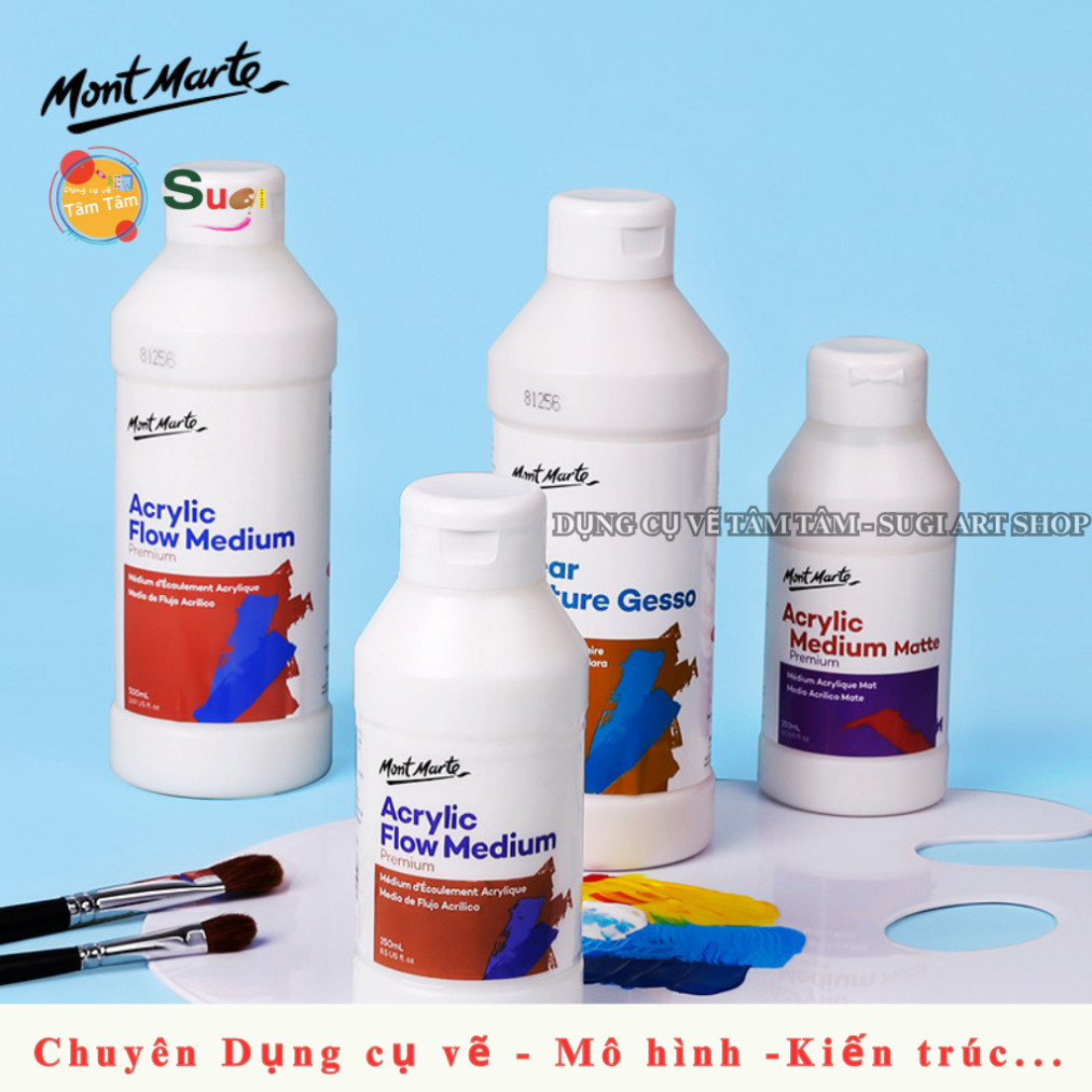 [ Gò Vấp ] [ TÂM TÂM ] Dung môi pha màu acrylic , Medium acrylic Mont Marte tăng độ bóng, tăng độ mờ