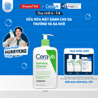 Sữa rửa mặt giúp làm sạch sâu dành cho da thường và da khô Cerave Hydrating Cleanser 473ML