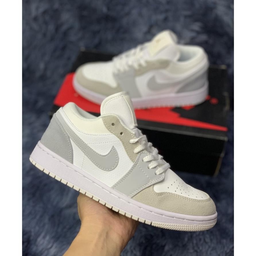 Giày Jordan_1 Low Paris, JD 1 Pari cổ thấp trắng xám, Bản xịn chuẩn SC Trung, Tặng bill + box bảo vệ