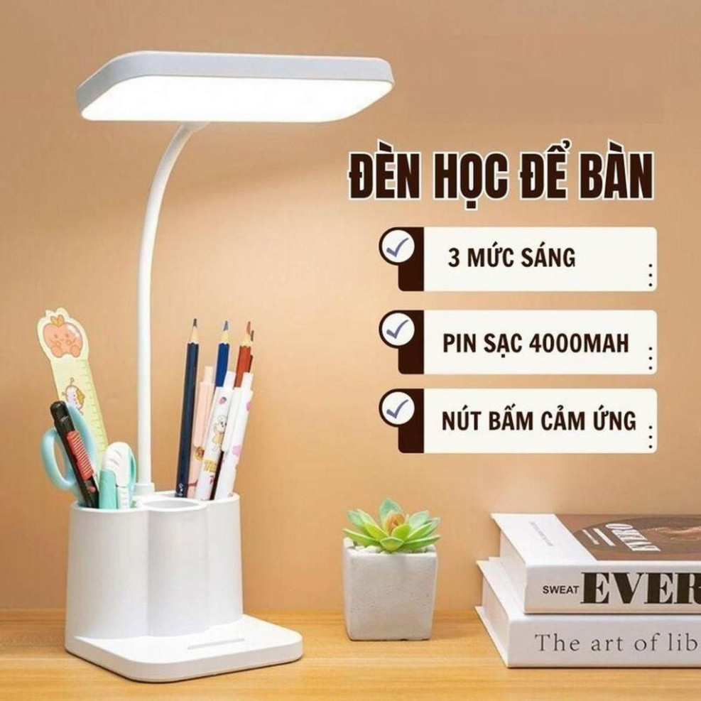 Đèn bàn học đọc sách, đèn cảm ứng 3 chế độ ánh sáng biến thiên, bảo vệ mắt, đèn tích điện tiện dụng