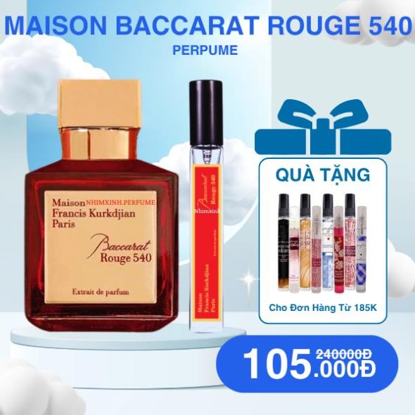 bmnbmb Nước Hoa Unisex Maison Baccarat rouge 540 EDP - chiết 10ml bmbm