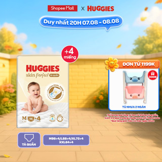 Tã quần Huggies Skin Perfect Mega Jumbo cỡ M/L/XL/XXL với 2 vùng thấm giảm kích ứng da