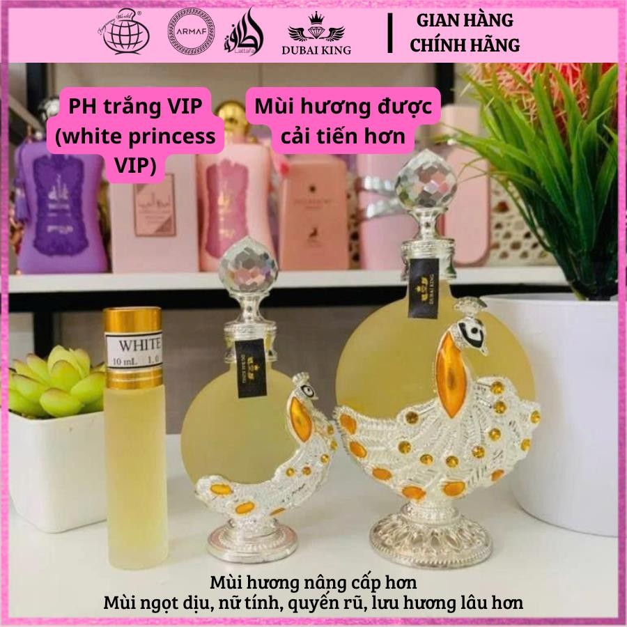 KING PERFUME _ Tinh dầu nước hoa Dubai King mùi hương White Princess VIP ngọt ngào thơm lâu
