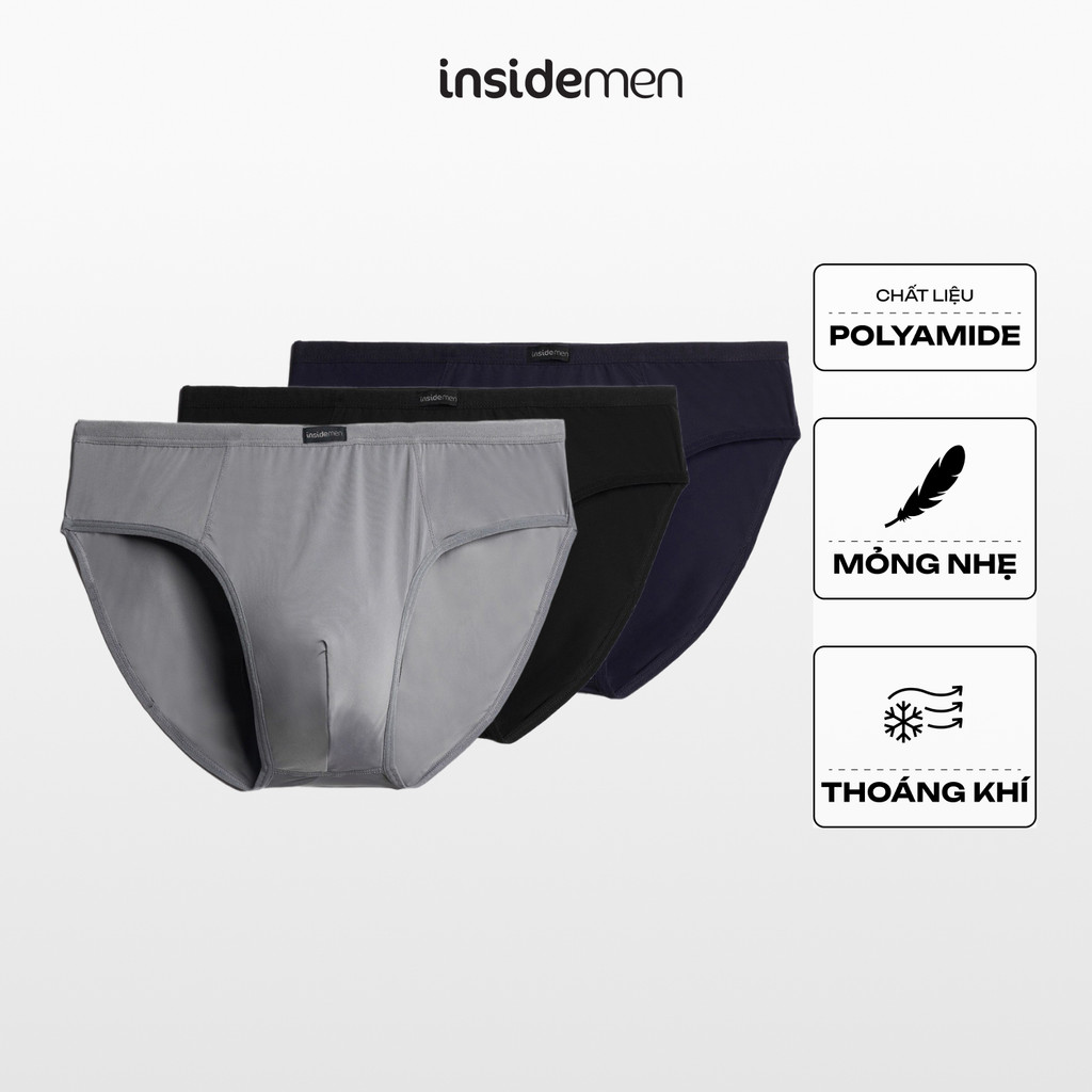 COMBO 4 Quần lót nam Brief thiết kế cao cấp kháng khuẩn co giãn thông thoáng INSIDEMEN IBF008