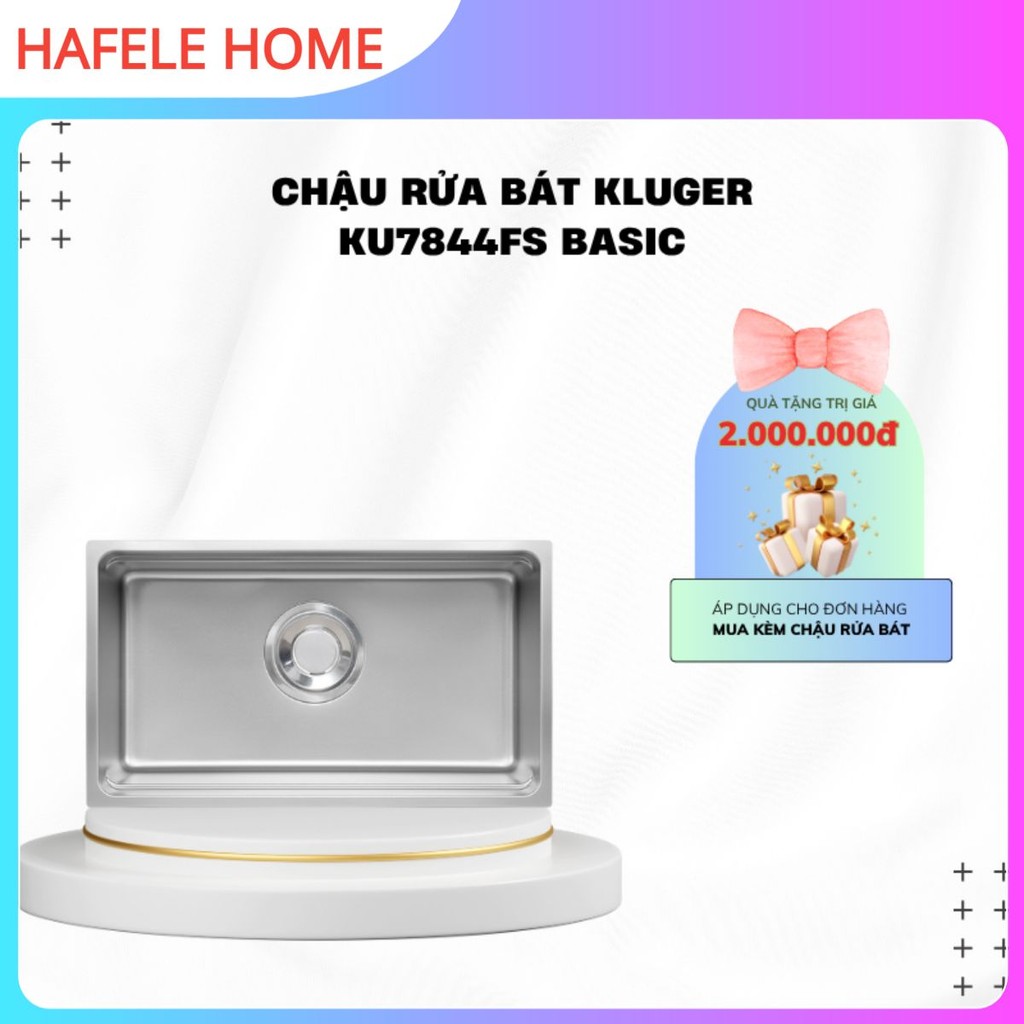 Chậu rửa bát 1 hố Kluger sản xuất theo tiêu chuẩn Châu Âu KU7844FS Basic + Tặng kèm vòi bất kì - EEH