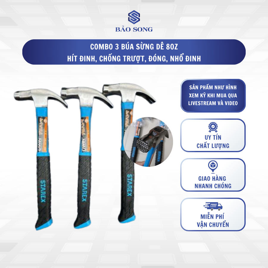 [RẺ NHẤT SHOPEE] Combo Búa Size 8oz, Búa Màu Ngẫu Nhiên, Búa Đinh, Búa Đóng Nhổ Đinh, Búa Sừng Dê, B