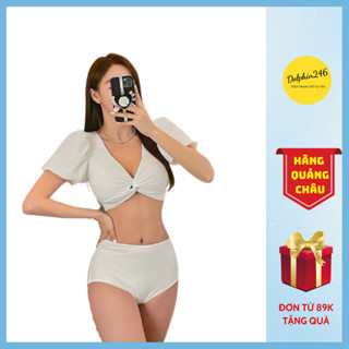 Bikini 2 mảnh có tay đồ bơi đi biển bigsize liền thân kín đáo  sexy Hàn Quốc  nâng ngực hở lưng che bụng 2632 G-4