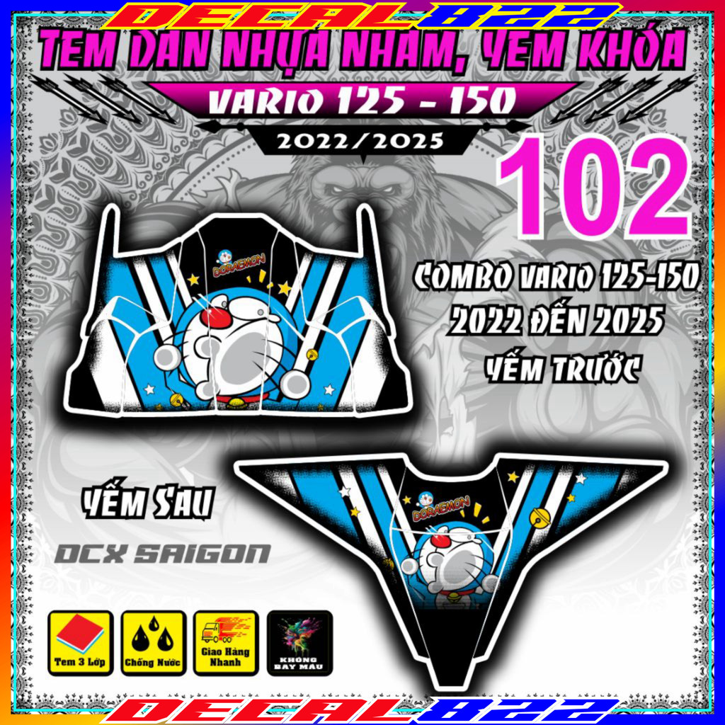 Tem Nhựa Nhám Dán VARIO 125 đời 2023-2025 dán mủ nhám _nhãn dán _ tem xe _vario 125 decal